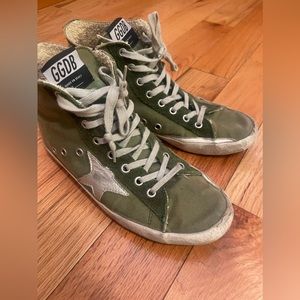 Golden Goose army green sneakers